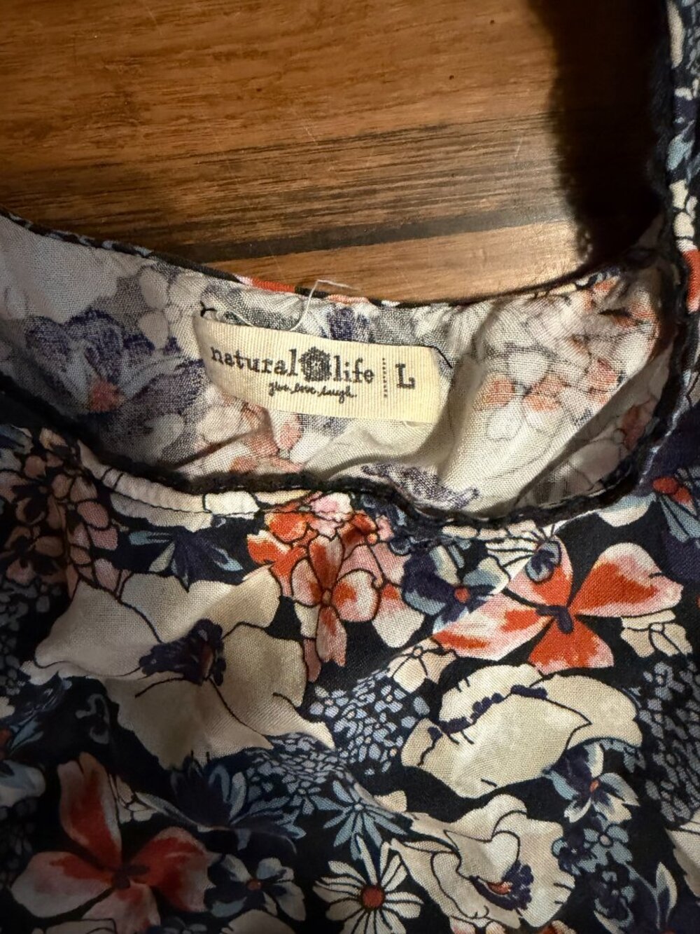 Natural Life Boho Floral Print Maxi Tiered Dress, Sz Large - Picture 5 of 8